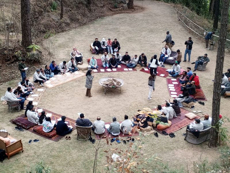 Outdoor group wellbeing circle