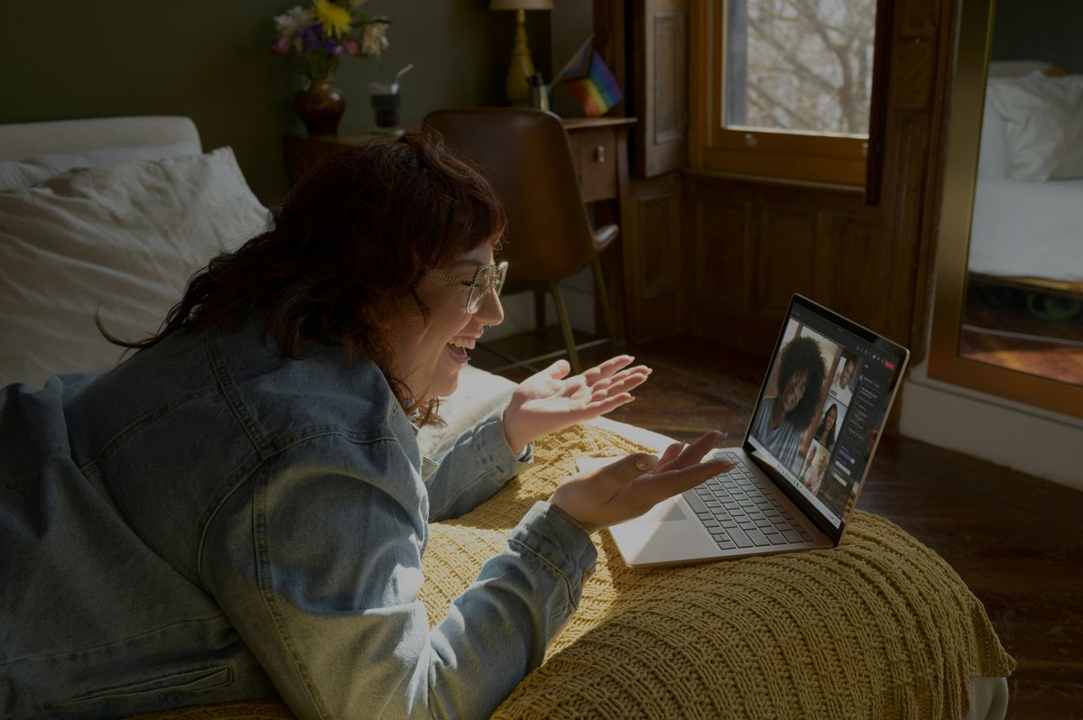 A person in an online therapy session at home